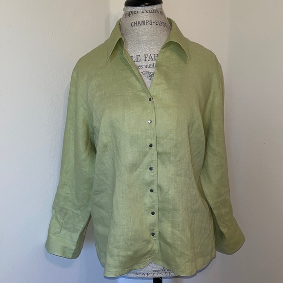 FINAL MARKDOWN before deleting…NWOT 100% LINEN TOP SIZE LARGE - Picture 1 of 6